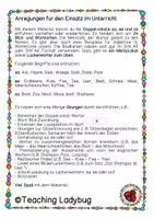 Vorschau - Präsentationen/Tafelbilder - Tafelmaterial - Wörter mit Doppelvokal aa, ee, oo (24 Bild- und Wortkarten + Lückenwörter) - Seite 1