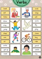 Vista previa - Hojas de trabajo - Verbs Clip Cards | Vocabulary - página 1