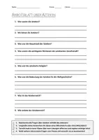 Vorschau - Arbeitsblätter - AB mit Fragen zum Thema "Azteken" + Lösungsblatt + Mindmap + Infografiken - Deckblatt