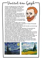 Vorschau - Arbeitsblätter - Vincent Van Gogh - Steckbrief & Weitermalbilder für den Kunstunterricht (inkl. Interactive) - Seite 1