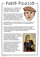 Vorschau - Arbeitsblätter - Pablo Picasso - Steckbrief & Weitermalbilder für den Kunstunterricht (inkl. Interactive) - Seite 1