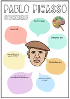 Vorschau - Arbeitsblätter - Pablo Picasso - Steckbrief & Weitermalbilder für den Kunstunterricht (inkl. Interactive) - Seite 3