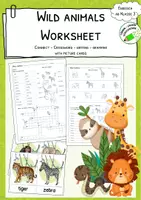 Vorschau - Arbeitsblätter - WILD ANIMALS - Worksheet and picture cards - Englischunterricht - Deckblatt
