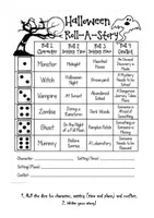 Vorschau - Arbeitsblätter - Englisch Vertretungsstunde: Halloween - Roll-A-Story - Seite 1