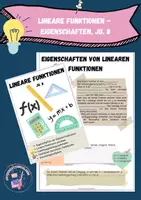 Vorschau - Arbeitsblätter - Lineare Funktionen und ihre Eigenschaften, Jg. 8 - Deckblatt