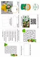 Vorschau - Mal- und Bastelvorlagen - St. Patrick's Day • Faltheft QR zum Video Infokarten Quiz - Seite 1