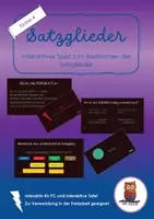 Vorschau - Interaktives Material - Satzglieder - Quiz - Deckblatt