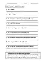 Vorschau - Arbeitsblätter - AB mit Fragen zum Thema "Bangkok" + Lösungsblatt - Deckblatt