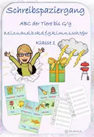 Vorschau - Arbeitsblätter - Schreibspaziergang G/g (a,e,i,o,u,au,ei,ck,d,f,g,k,l,m,n,r,s,sch,t & w) - ABC der Tiere / Silbenschrift - Deckblatt