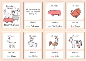 Vorschau - Spiele - Spiel "Ich habe ..." - "Wer hat ...?" Bauernhoftiere - Seite 1