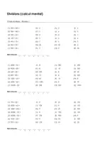 Aperçu - Feuilles d'exercices - Divisions (calcul mental) - Choix multiple #17#G - Page de couverture