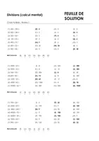 Aperçu - Feuilles d'exercices - Divisions (calcul mental) - Choix multiple #17#G - Page 1