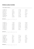Aperçu - Feuilles d'exercices - Divisions (calcul mental) - Choix multiple #17#G - Page 2