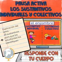 Vista previa - Juegos / Gamificación - Identificar sustantivos individuales y colectivos: responde con tu cuerpo - Portada