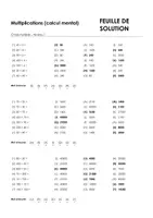 Aperçu - Feuilles d'exercices - Multiplications (calcul mental) - Choix multiple #23#G - Page 1
