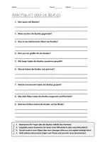 Vorschau - Arbeitsblätter - AB mit Fragen zum Thema "Beatles" + Lösungsblatt + Mindmap + Infografik - Deckblatt