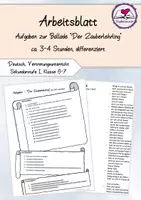 Vorschau - Arbeitsblätter - Unterrichtsreihe "Balladen" - Textsorte, Methode, 5 differenzierte Arbeitsblätter, 2 editierbare Klassenarbeiten + EWH - Klasse 7 - Seite 1