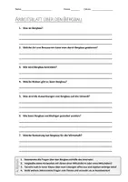 Vorschau - Arbeitsblätter - AB mit Fragen zum Thema "Bergbau" + Lösungsblatt + Infografik - Deckblatt