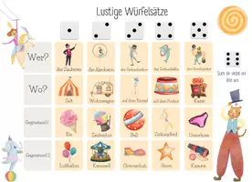 Vorschau - Spiele - Würfelgeschichte / Lustige Würfelsätze - Zirkus - Seite 1