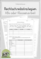 Vorschau - Arbeitsblätter - Rechtschreibstrategien (Schwingen, Verlängern, Ableiten, Großschreibung) - Lernzielkontrolle oder Wiederholungsaufgabe - Deckblatt