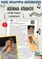 Vorschau - Arbeitsblätter - ARIANA GRANDE - Youtubevideo + Lückentext / SEK.1 - Deckblatt