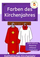 Vorschau - Arbeitsblätter - Liturgische Farben im katholischen Kirchenjahr im Paket - Deckblatt