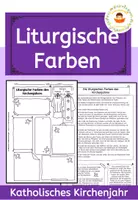 Vorschau - Arbeitsblätter - Liturgische Farben des Kirchenjahres (katholisch) im Sketchnotes-Stil - Deckblatt