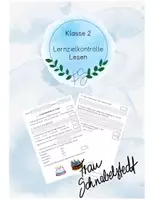 Vorschau - Test - Lernzielkontrollen Lesen 2. Klasse - Deckblatt