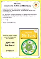 Vorschau - Arbeitsblätter - Die Band - Lesen und Kleben - (Instrumente, Besetzung und Technik) - Seite 1
