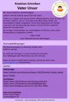 Vorschau - Arbeitsblätter - Kreatives Schreiben zum Vater Unser - Seite 1