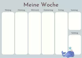 Vorschau - Arbeitsblätter - Freebie: 6 Wochenplan Vorlagen Blanko mit Tieren - Seite 2