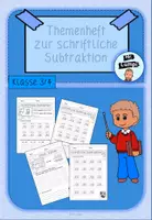 Vorschau - Arbeitsblätter - Themenheft zur schriftliche Subtraktion Abziehverfahren - Deckblatt