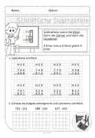 Vorschau - Arbeitsblätter - Themenheft zur schriftliche Subtraktion Abziehverfahren - Seite 2