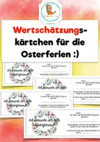 Vorschau - Bildkarten - Wertschätzungskärtchen Osterferien :) - Deckblatt