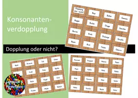 Vorschau - Stationenlernen - Spielepaket (11 Spiele) zu den Doppelkonsonanten - Deckblatt