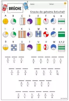 Vorschau - Arbeitsblätter - BRÜCHE Geheimschrift / Brüche bestimmen / Mathe - Deckblatt