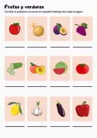 Vorschau - Arbeitsblätter - Vocabulario básico - frutas y verduras - Seite 2