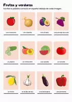 Vorschau - Arbeitsblätter - Vocabulario básico - frutas y verduras - Seite 3