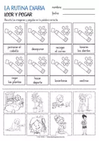 Aperçu - Feuilles d'exercices - leer y pegar - rutina diaria Español Espagnol - Page 2