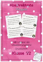 Vorschau - Aufgabenkarten - Abschreibtexte Pinguine mit Lineatur - Druckschrift - Deckblatt