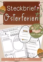 Vorschau - Arbeitsblätter - Steckbrief Osterferien - Arbeitsblatt für Schreibanlässe (Steckbrief Ostern) - Deckblatt