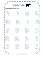 Vorschau - Arbeitsblätter - Das Alphabet schreiben lernen - Buchstabe B und b - Seite 1