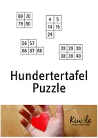 Vorschau - Stationenlernen - Hundertertafel Puzzle – Setze das Hunderterfeld zusammen! - Deckblatt