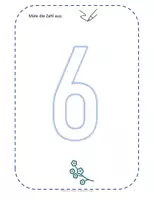Vorschau - Arbeitsblätter - Zahl 6 schreiben üben - Deckblatt