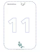Vorschau - Arbeitsblätter - Zahl 11 schreiben üben - Deckblatt