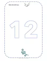 Vorschau - Arbeitsblätter - Zahl 12 schreiben üben - Deckblatt