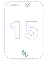 Vorschau - Arbeitsblätter - Zahl 15 schreiben üben - Deckblatt