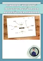Vorschau - Arbeitsblätter - MindMap zum Thema Kleidung mit ausführlich ausgefüllter MM - Deckblatt