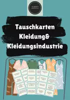 Vorschau - Aufgabenkarten - Tauschkarten Kleidung und Kleidungsindustrie - Deckblatt