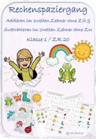 Vorschau - Arbeitsblätter - Rechenspaziergang Frühling ZR 20 - Addition & Subtraktion im zweiten Zehner ohne ZÜ/ZU #Silvesterknaller - Deckblatt
